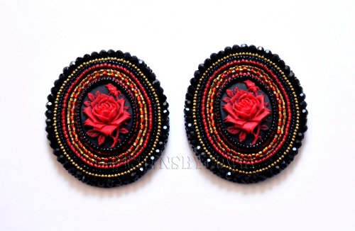 red rose shoe clips